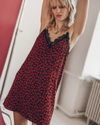 MIKUTA red hearts crinkle dress - Valentine's Day romantic nightgown