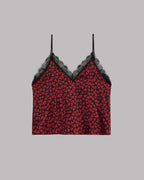 Red hearts top product shot - Valentine's lace sleepwear