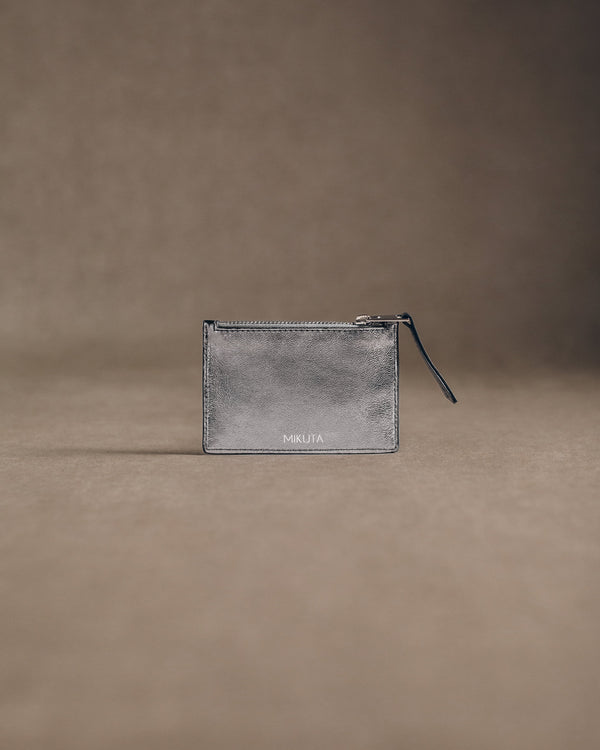 La cartera de cuero plateada Foto del producto - Foto del producto