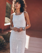The White Long Knitted Dress Mexico Guindi - Product photo