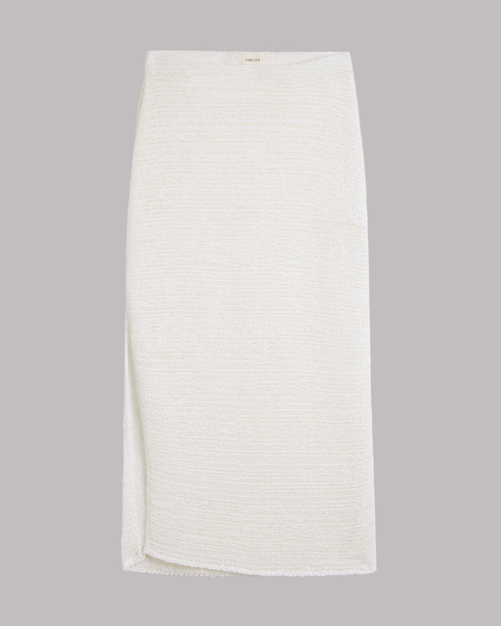 The White Long Knitted Skirt Product Shot - Product photo