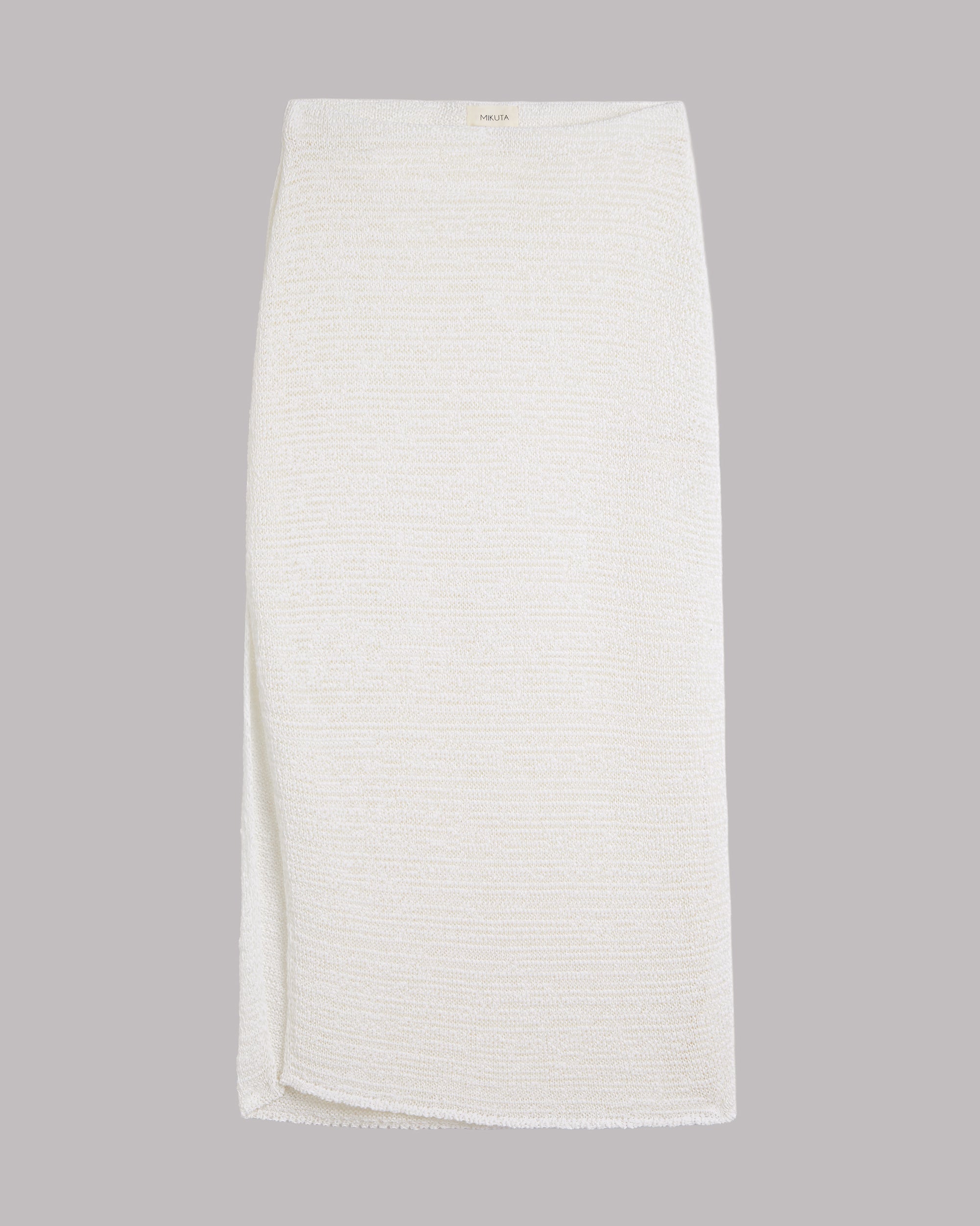 The White Long Knitted Skirt Product Shot - Product photo