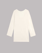 White long-sleeve dress on a gray background