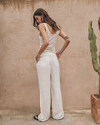 The White Regular Tank Top The White Loose Linen Pants - Product photo