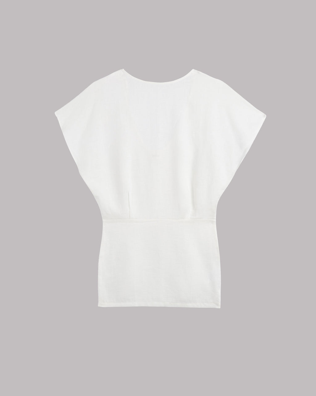 The White Short Linen Bat Dress Dress - Product photo