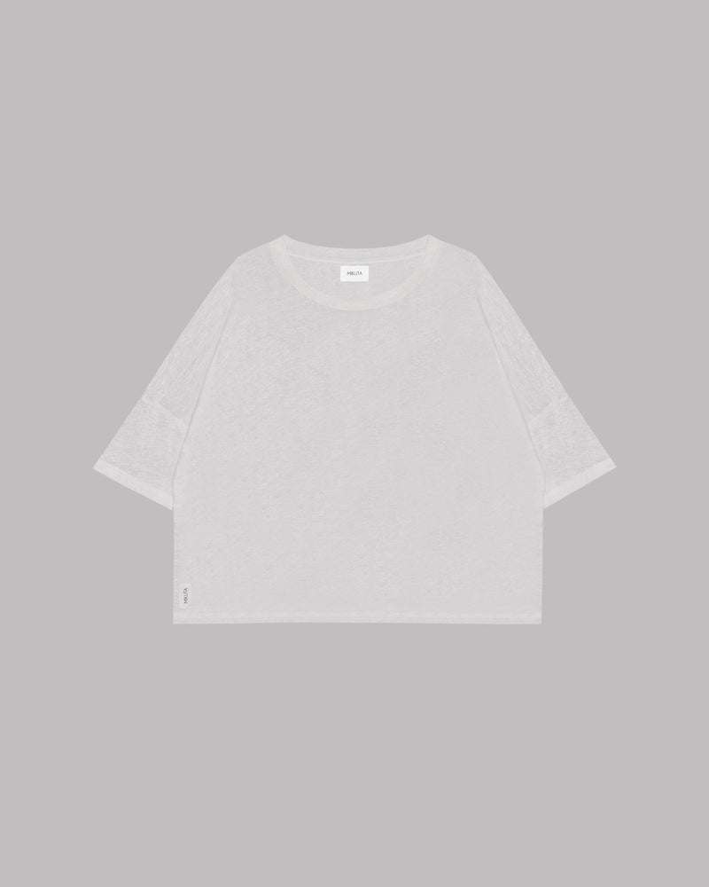 Ample Linen T-Shirt - Blanc