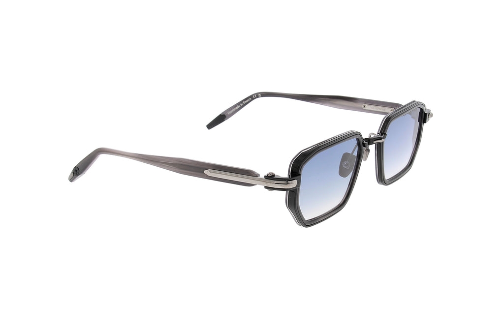 Luxury Eyewear – Okulary przeciwsłoneczne - John Dalia, szare okulary przeciwsłoneczne z niebieskimi soczewkami, widok z boku