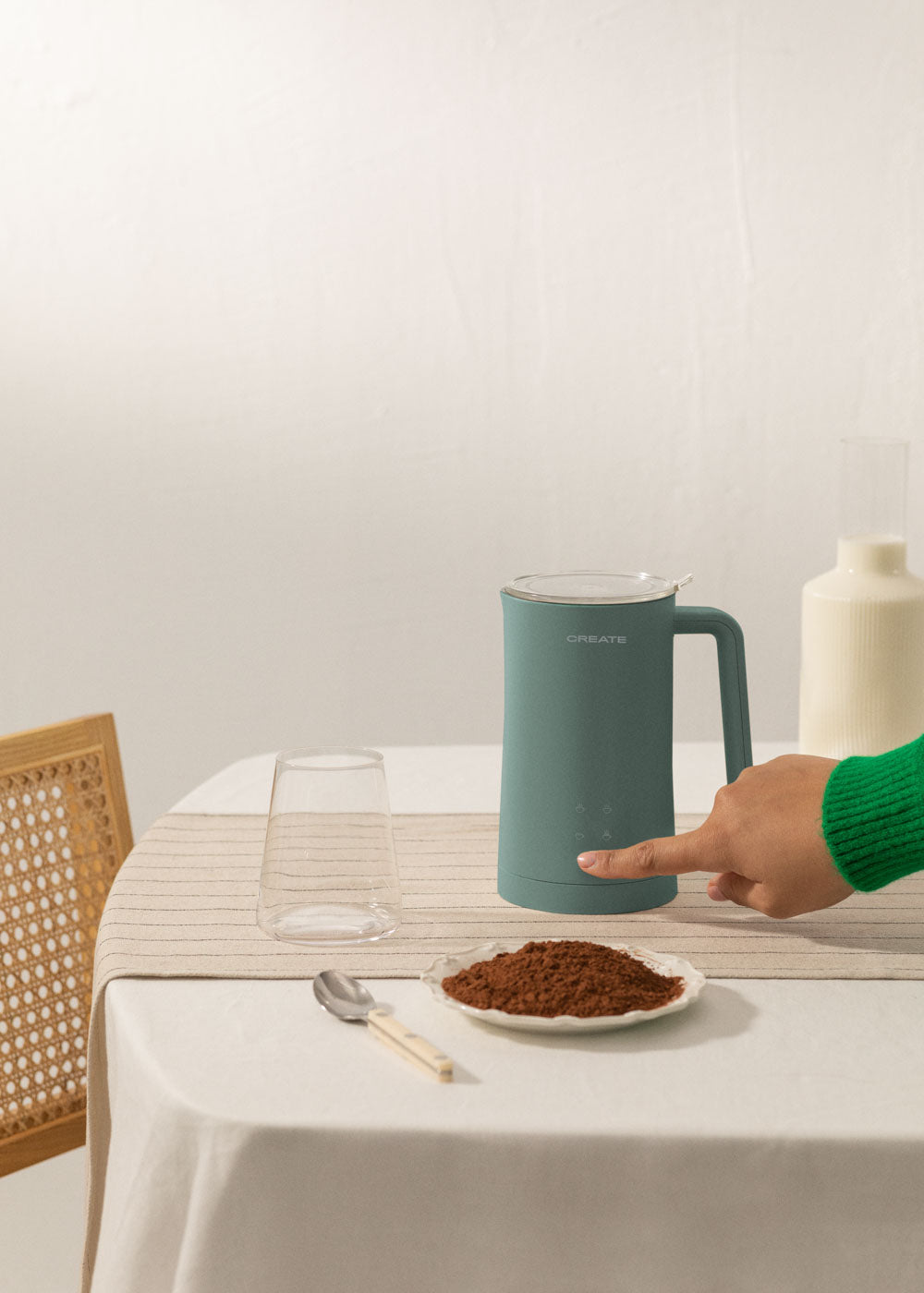 Milk Frother Studio - Milk Frother & Milk Heater - Sage Green