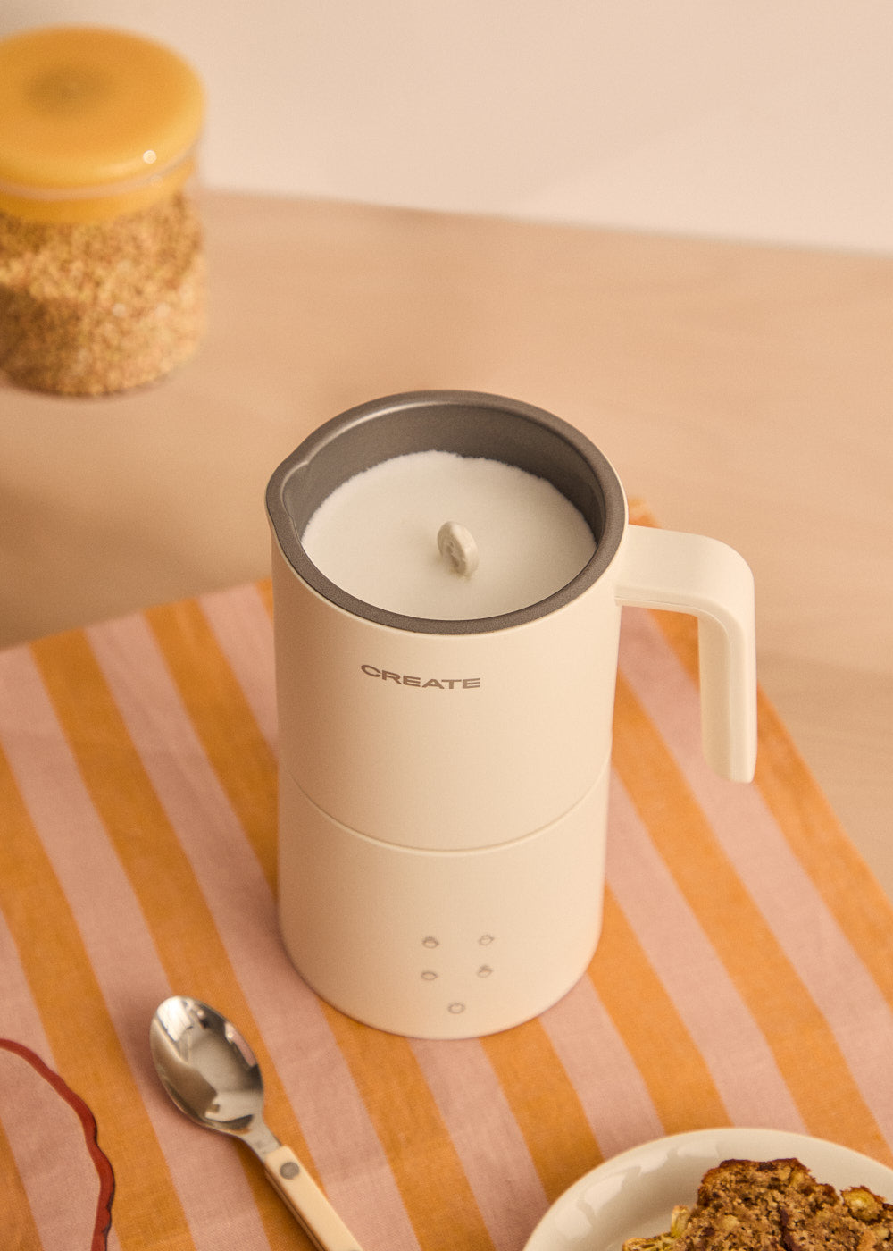 Milk Frother Studio Pro - Dishwasher-Safe Milk Frother & Heater - Off-White