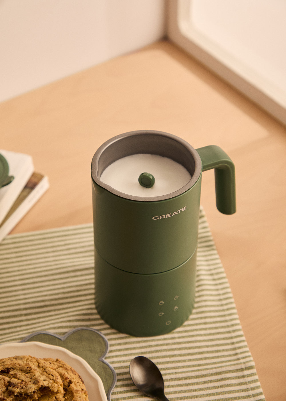 Studio Pro Milk Frother - Dishwasher-Safe Frother & Milk Heater - Sage Green