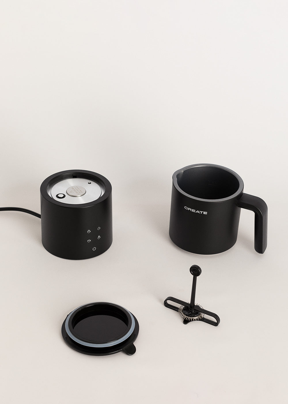 Milk Frother Studio Pro - Dishwasher-Safe Milk Frother & Heater - Black