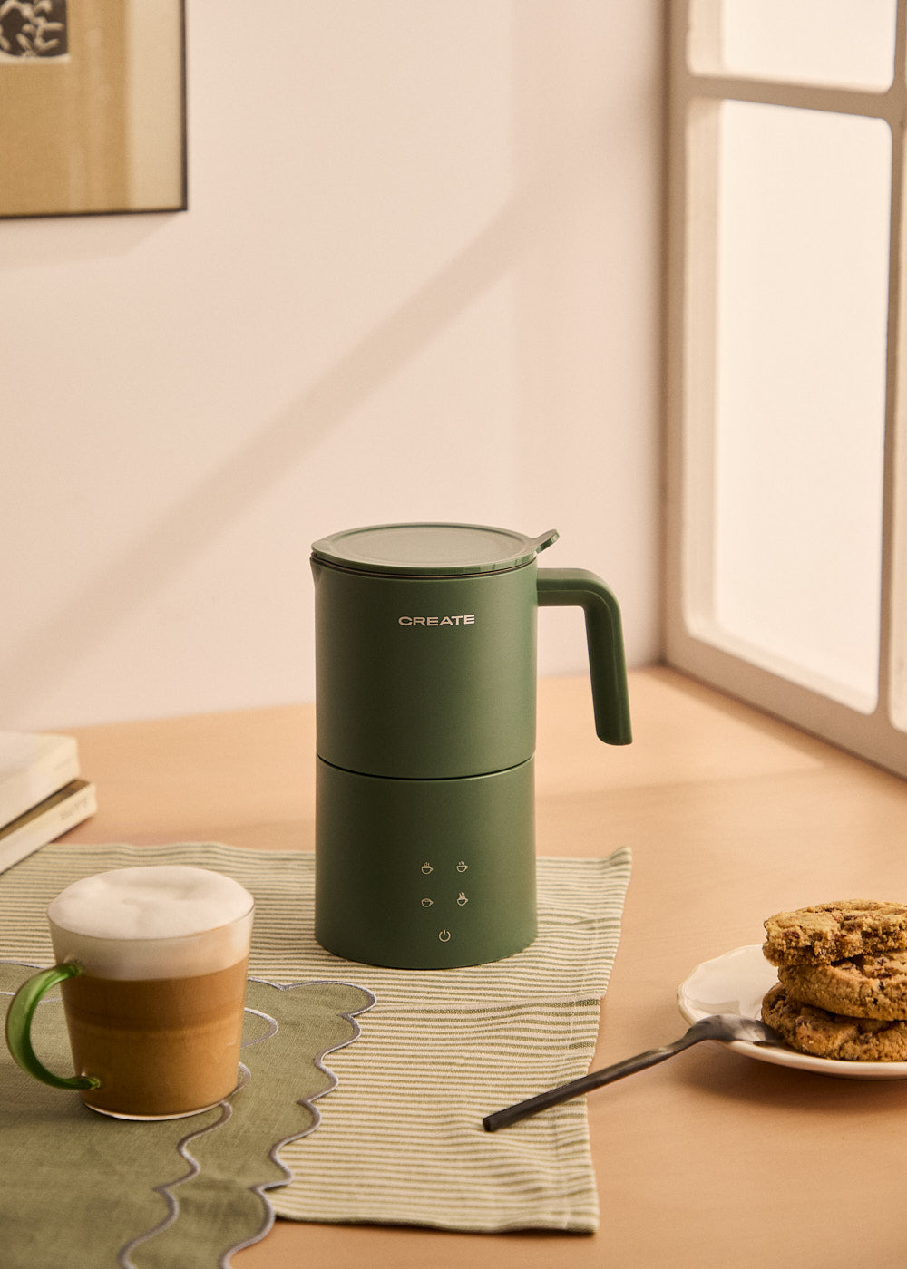 Studio Pro Milk Frother - Dishwasher-Safe Frother & Milk Heater - Sage Green