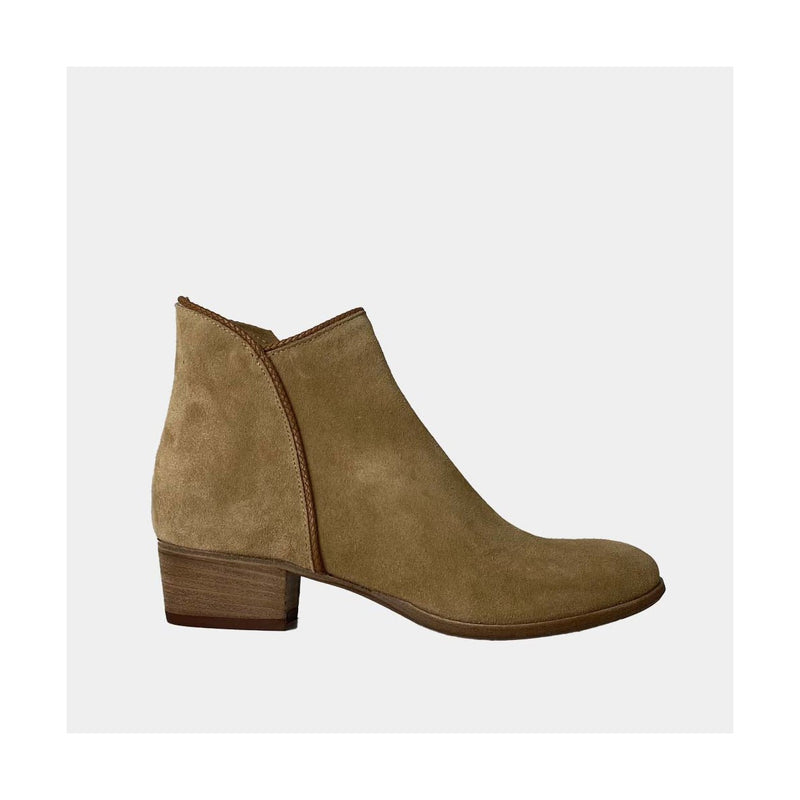 Bottines Ann Tuil Milka - Velours Camel Clair