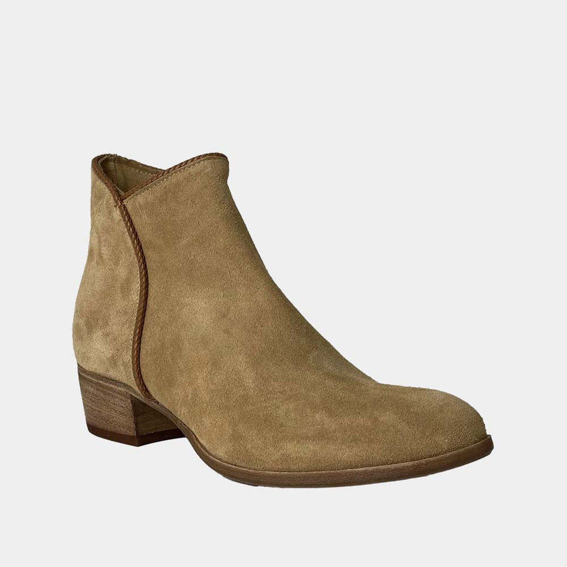 Bottines Ann Tuil Milka - Velours Camel Clair