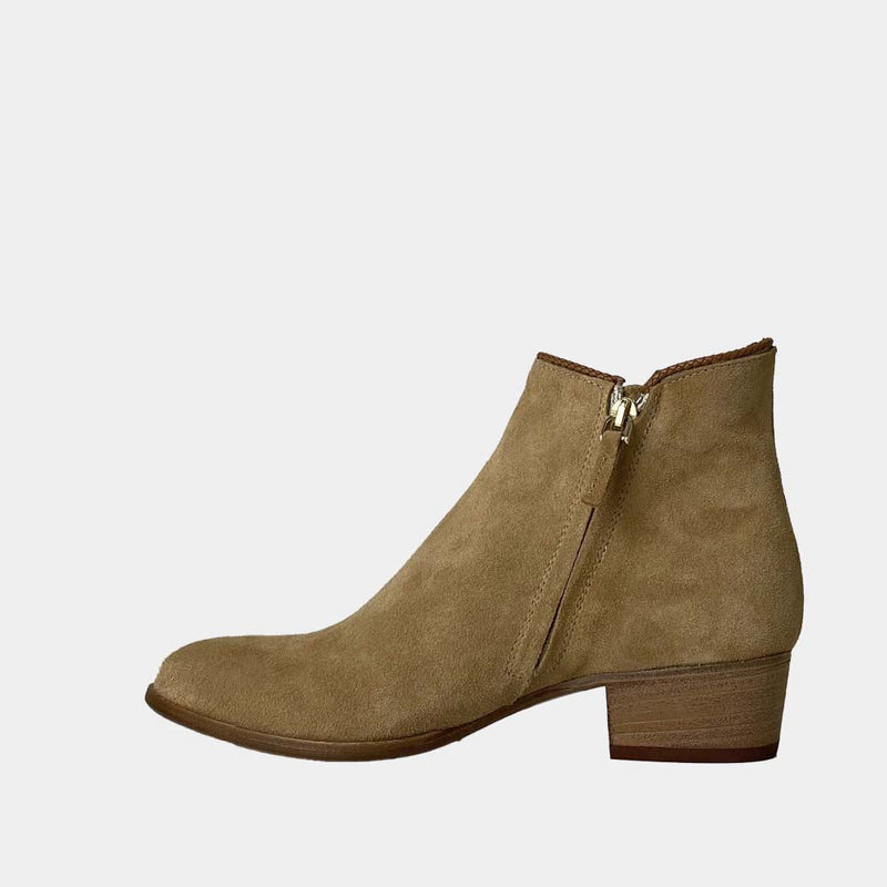 Bottines Ann Tuil Milka - Velours Camel Clair