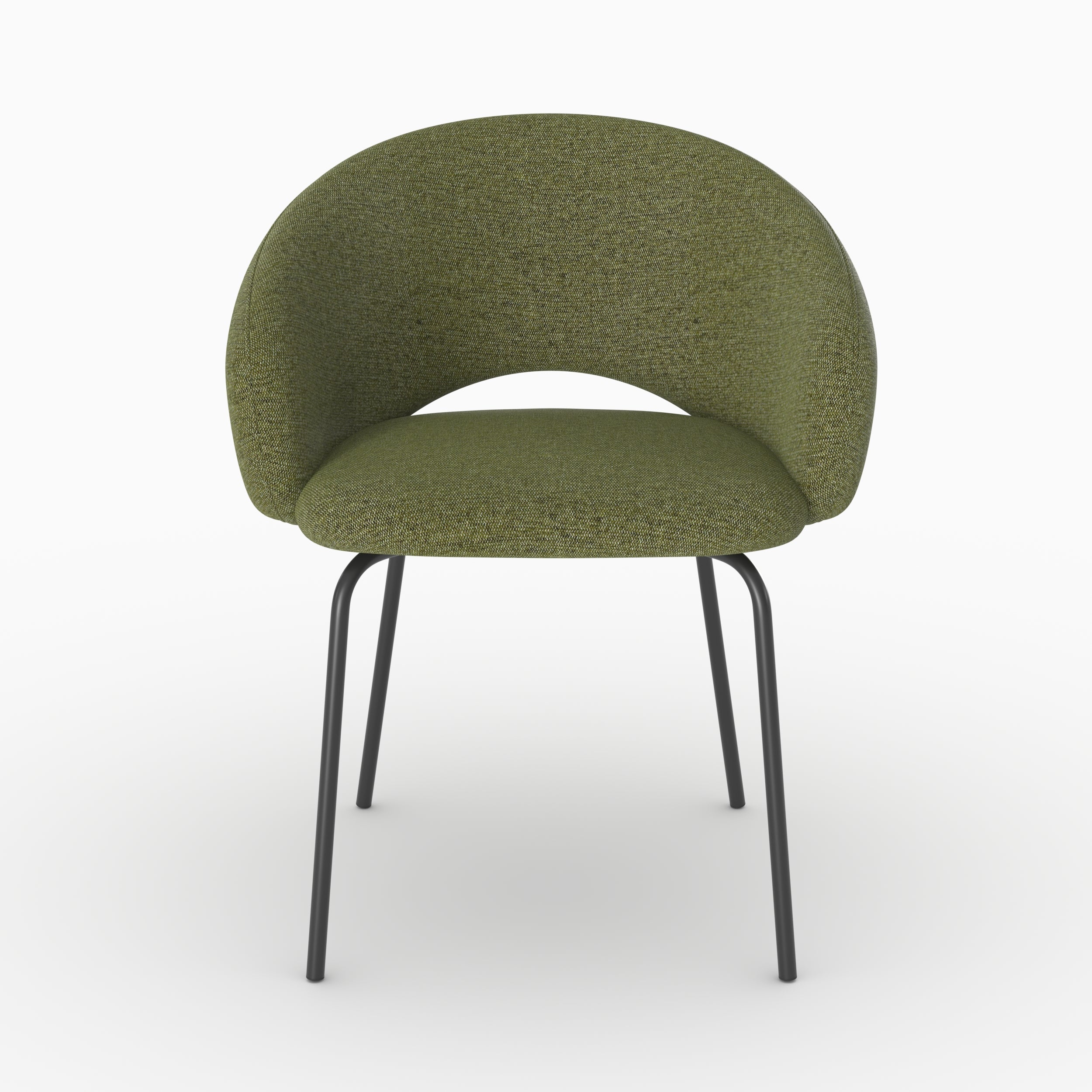 Milly - Chaise En Tissu Vert Chiné Et Pieds Noirs