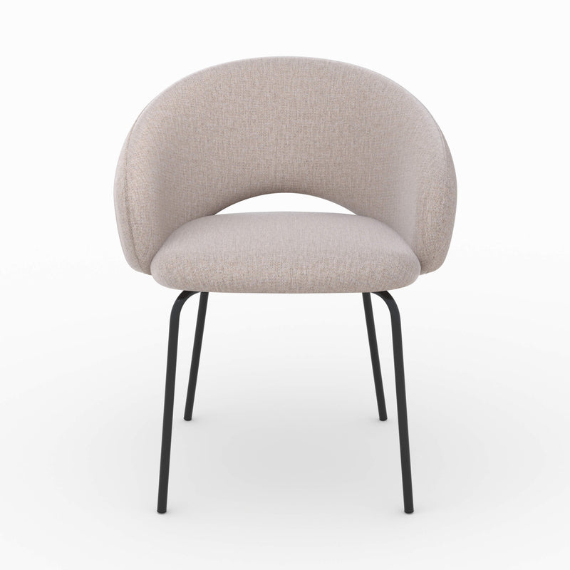 Chaise Milly en tissu beige chiné