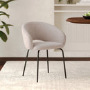 Chaise Milly en tissu beige chiné