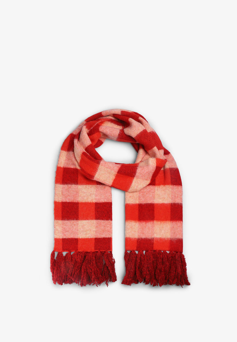 MIM Bufanda UNICA BUFANDA OVA CUADROS ROJOS