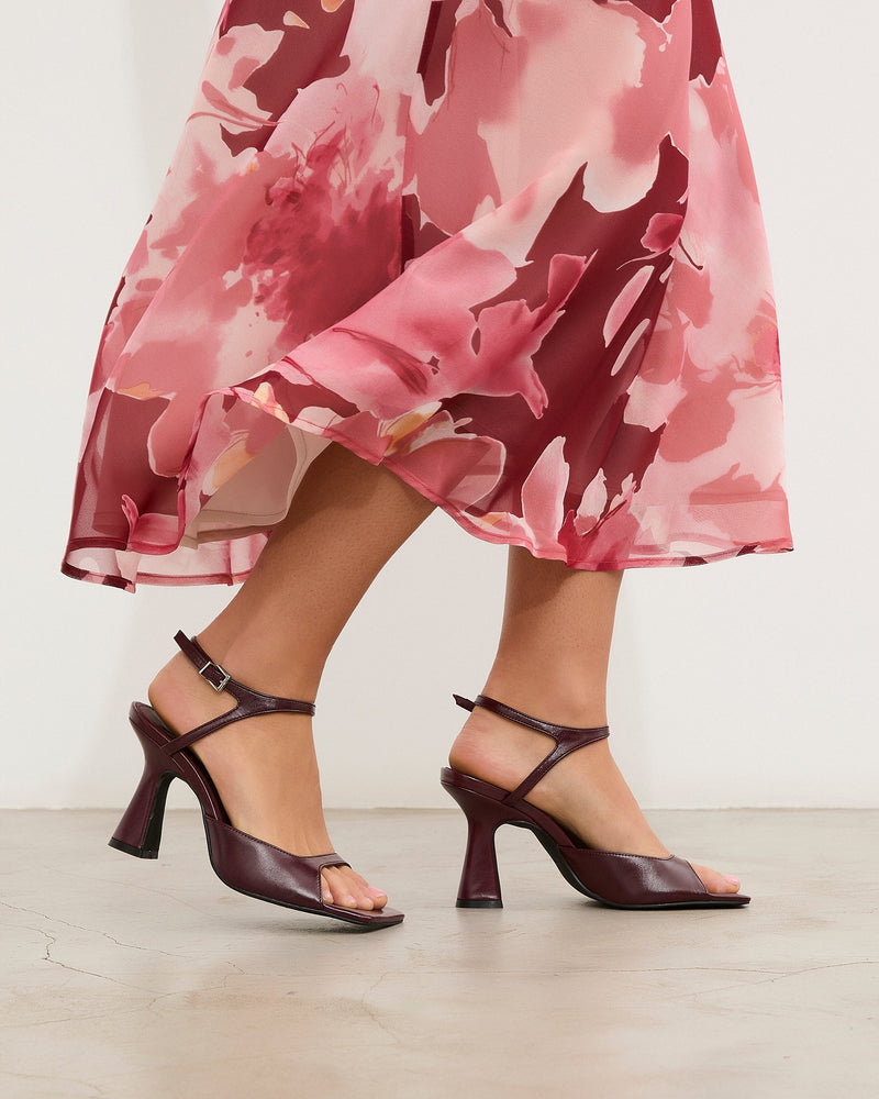 MIM Sandalia de tacón Adele Burdeos