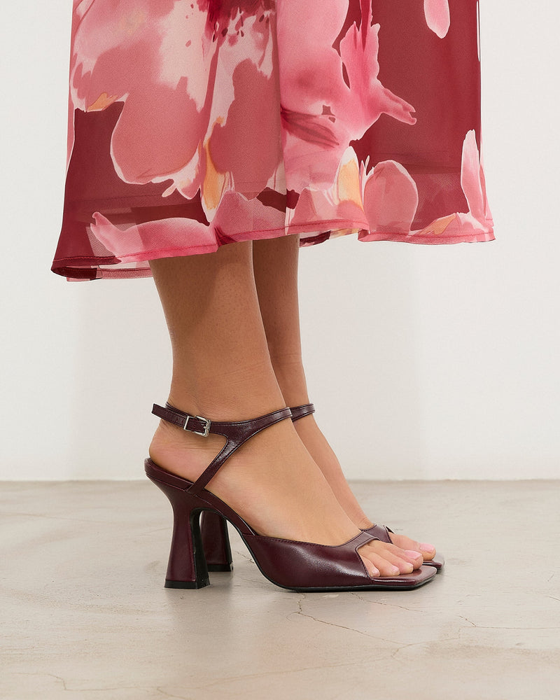MIM Sandalia de tacón Adele Burdeos