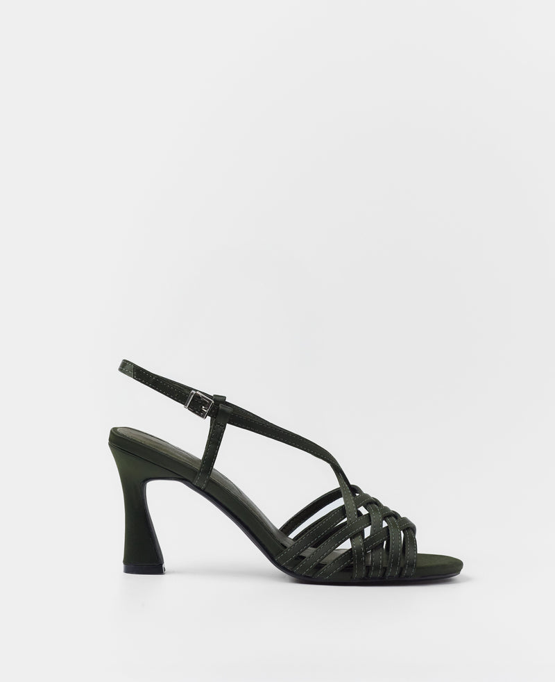 MIM Sandalia de tacón EVE OLIVA SATIN