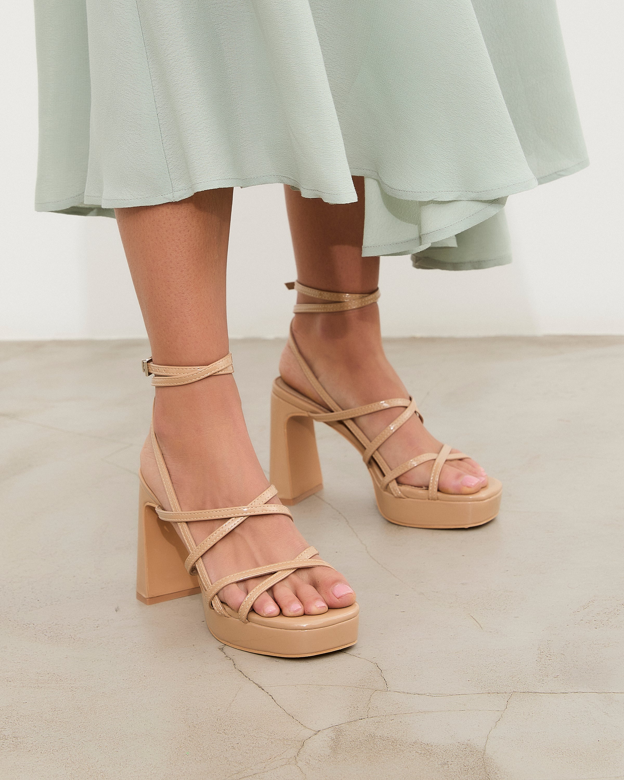 Sandalias de Tacón Nori - Nude