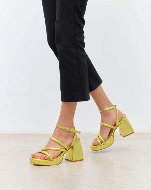 MIM Sandalia de tacón SKY LIMA METALIZADO