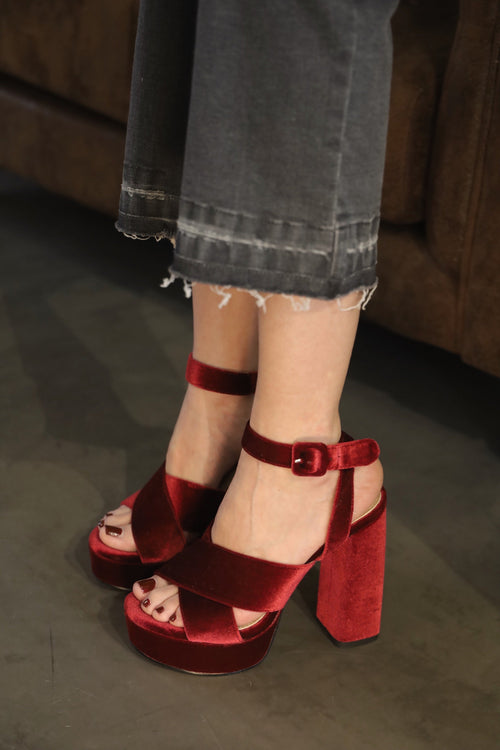 MIM Sandalia de tacón Yoshi Burdeos