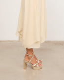 Mim shoes Sandalia de tacón GERY DORADO