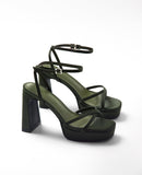 Mim shoes Sandalia de tacón GRETA OLIVA SATIN
