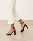 Mim shoes Sandalia de tacón GRETA OLIVA SATIN