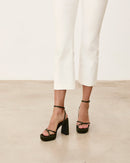 Mim shoes Sandalia de tacón GRETA OLIVA SATIN
