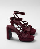 Mim shoes Sandalia de tacón NORI BURDEOS SATIN