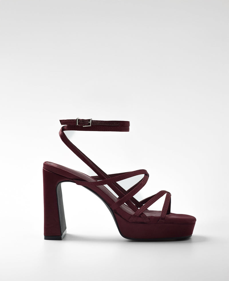 Mim shoes Sandalia de tacón NORI BURDEOS SATIN