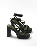 Mim shoes Sandalia de tacón NORI OLIVA SATIN