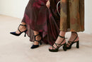 Mim shoes Sandalia de tacón NORI OLIVA SATIN