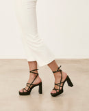 Mim shoes Sandalia de tacón NORI OLIVA SATIN