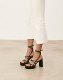 Mim shoes Sandalia de tacón NORI OLIVA SATIN