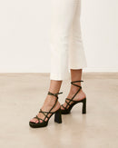 Mim shoes Sandalia de tacón NORI OLIVA SATIN
