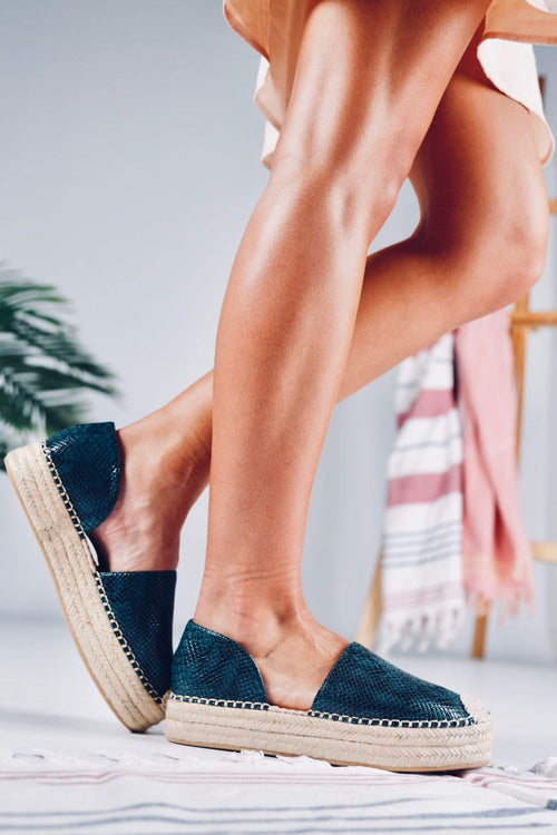 Sandales À Talons Serpent Turquoise