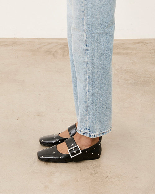 Mim shoes Zapato plano DOVI NEGRO TACHAS