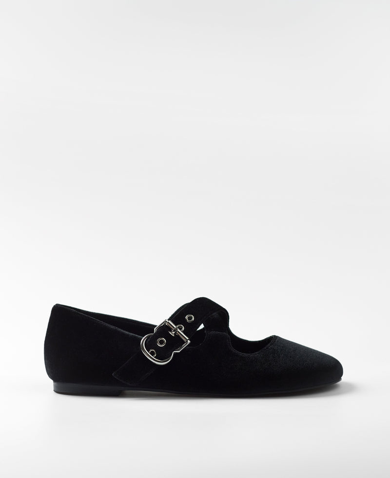 Mim zapatos Zapato plano FLO NEGRO VELVET