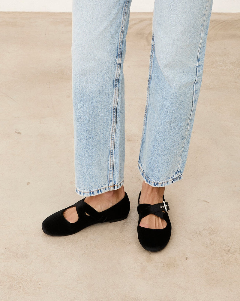 Mim zapatos Zapato plano FLO NEGRO VELVET