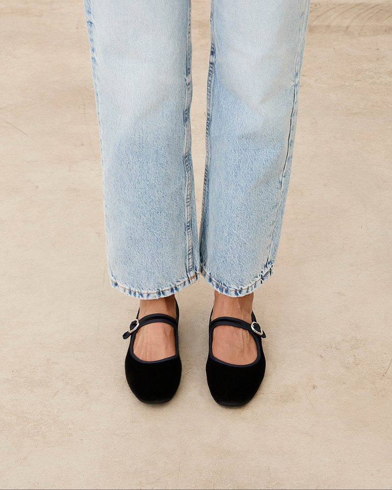 Mim shoes Zapato plano LIBE NEGRO VELVET