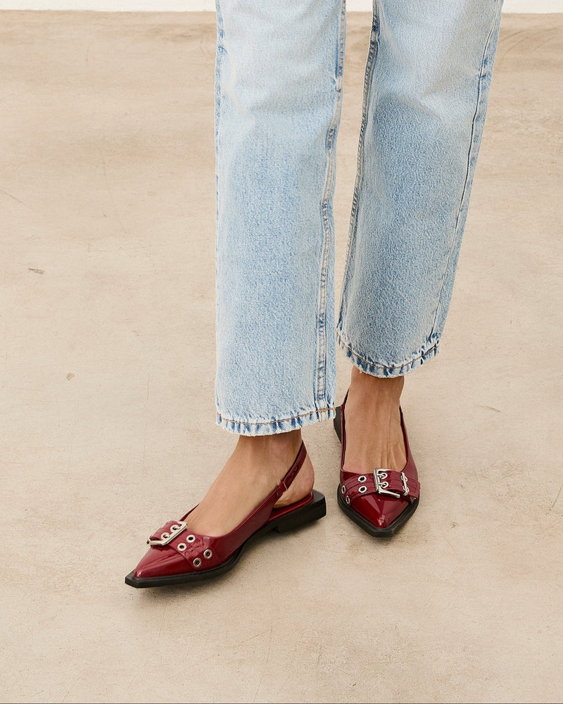 MIM Zapato plano MATT ROJO