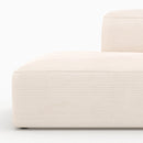Canapé d'angle droit modulable Mina en velours côtelé blanc 4 places