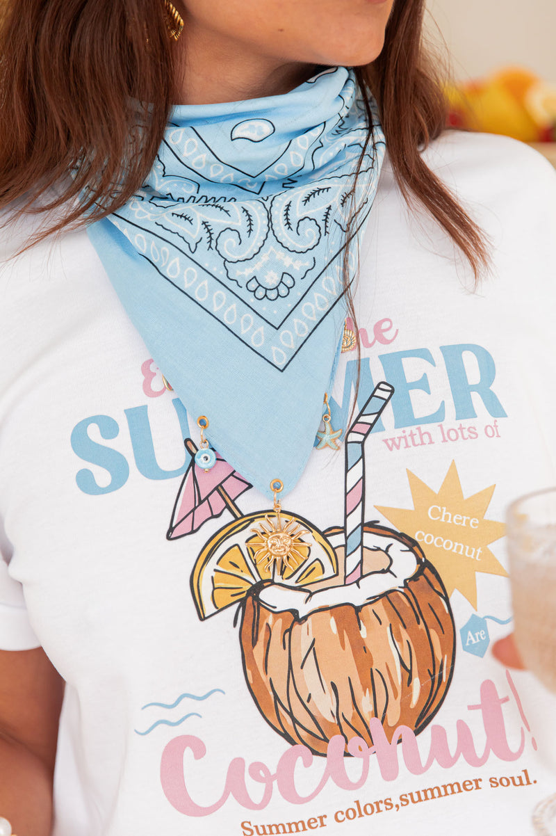 MINAKO Bleu - Foulard Charms