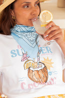 MINAKO Bleu - Foulard Charms
