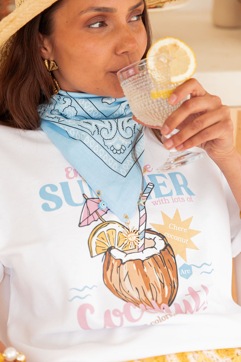 MINAKO Bleu - Foulard Charms
